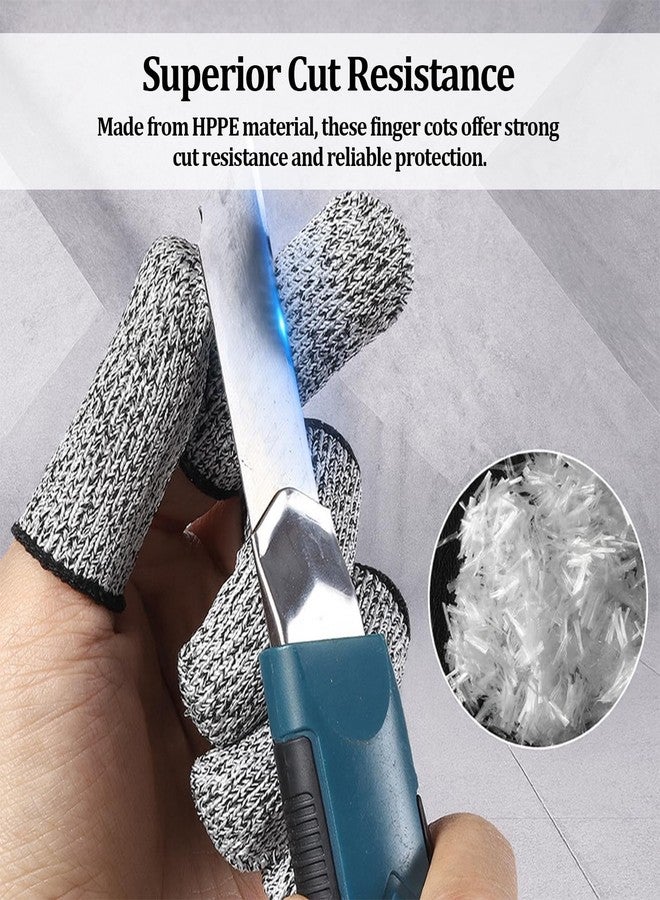 Bolsdoic 10 PCS Cut Resistant Finger Cots, Reusable Finger Guards, Durable Non Slip Thumb Protector Sleeve, Breathable Fingertip Covers for Kitchen, Work, Sculpture - Image 4